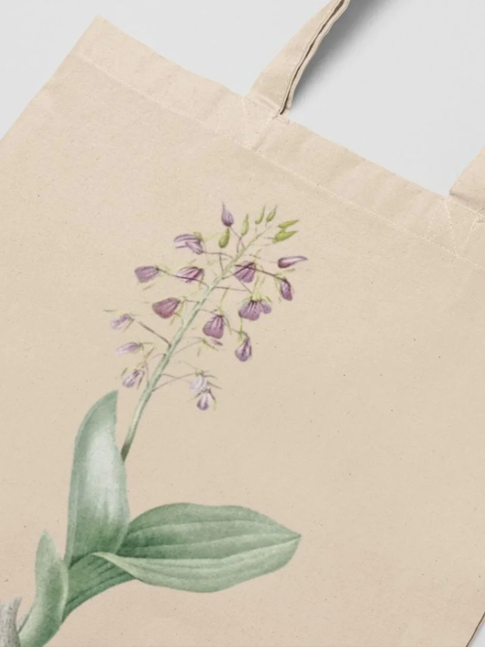 Brown Orchid Vintage Floral Print Graphic Canvas Tote Bag